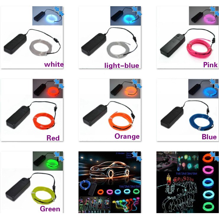 Dây đèn LED neon trang trí, bộ 4 sợi 1.5m, đường kính 5mm | Trang trí nhà cửa, party, phòng làm việc, giải trí