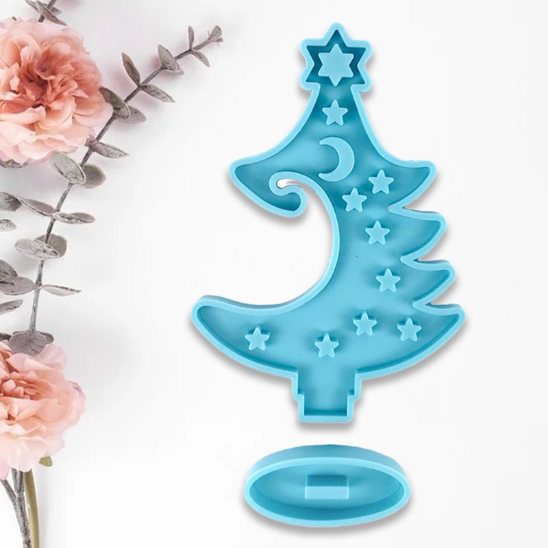 perfect Winter Tree Ring Holder Epoxy Resin Mold Assemble Christmas Tree Silicone Mould DIY Crafts Trinket Box Decorations Casting Tools