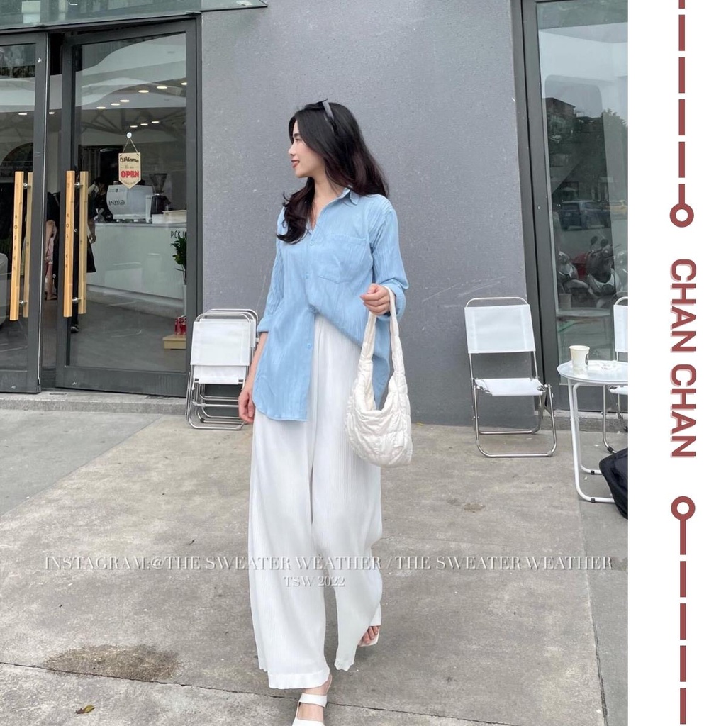 Áo Sơ Mi Dài Tay Vải Đũi Gân Nhiều Màu Xinh