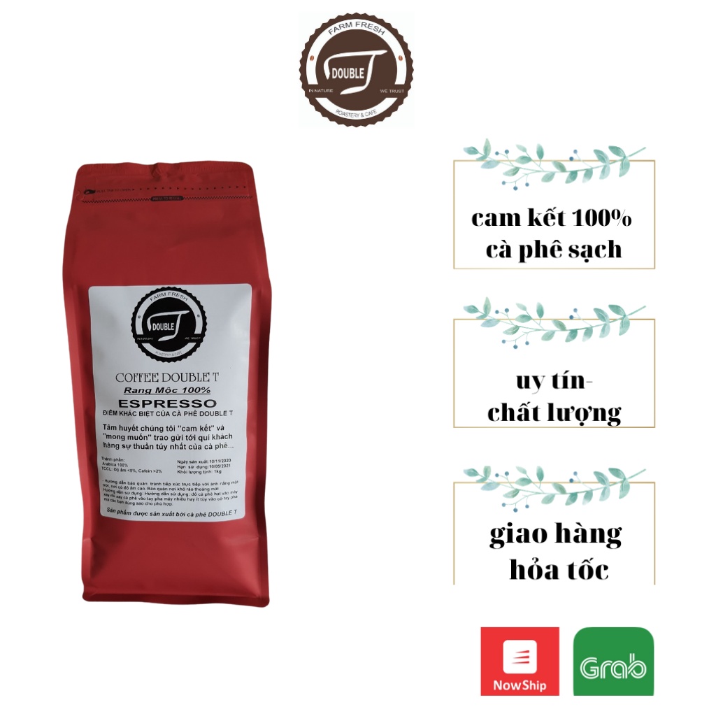 Cà Phê Nguyên Chất Pha Máy Double T, Cà Phê Hạt Rang Mộc- Double T Coffee | BigBuy360 - bigbuy360.vn
