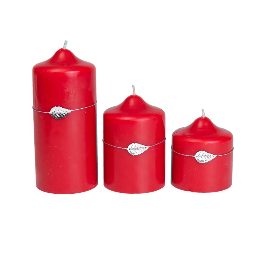 Bộ nến thơm trụ tròn D7 hình chóp Miss Candle MIC6330 (Cao 7cm, 10cm, 15cm)