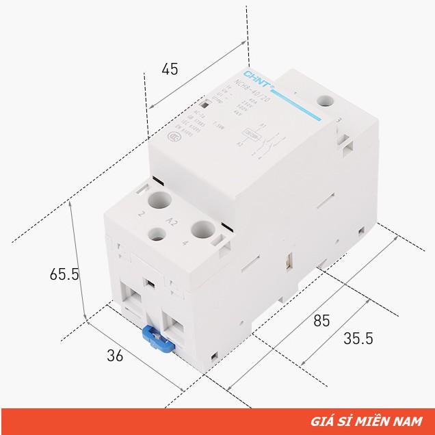 Khởi Động Từ 1 Pha CHINT 40A-220V (Contactor), Bảo Vệ Quá Tải Cho Thiết Bị