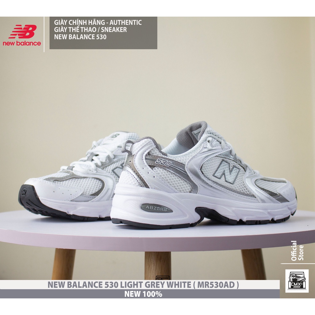 😘  Giày New Balance 530 WHITE LIGHT GRAY  - AUTHENTIC 100%
