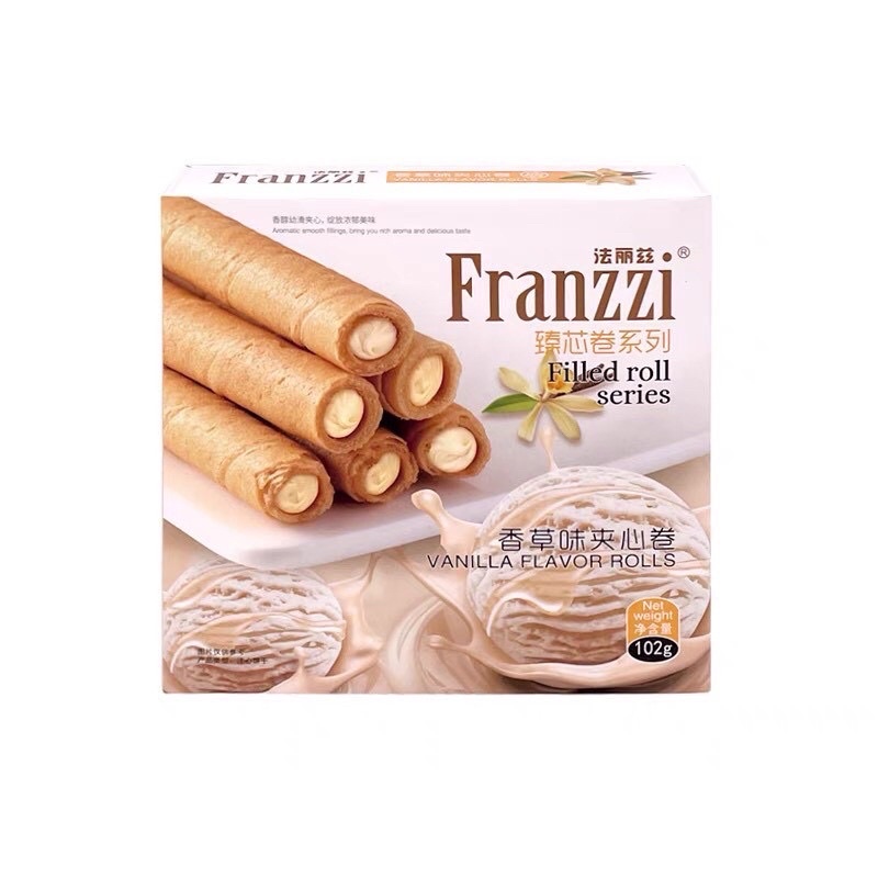 Bánh quy cao cấp Franzzi cuộn 102gram 3 vị ! ăn vặt Yu Yu