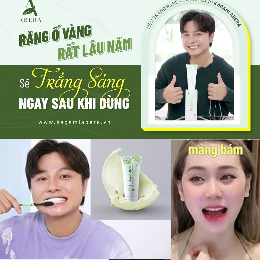 Men Trắng Răng Kagami Abera Đánh Bay Hết Các Vết Ố Vàng, Mảng Bám Trên Răng