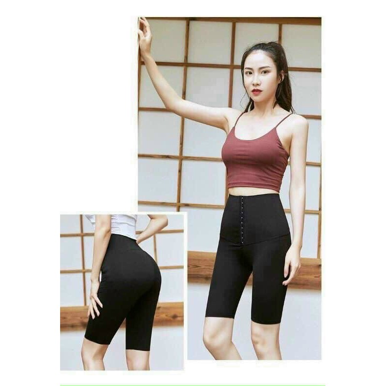 Quần Đổ Mồ Hôi Tan Mỡ Bụng Sinh Nhiệt Định Hình - Quần Tập Tan Mỡ Bụng Có Khuy Cài Ôm Siết Cơ Bụng | BigBuy360 - bigbuy360.vn