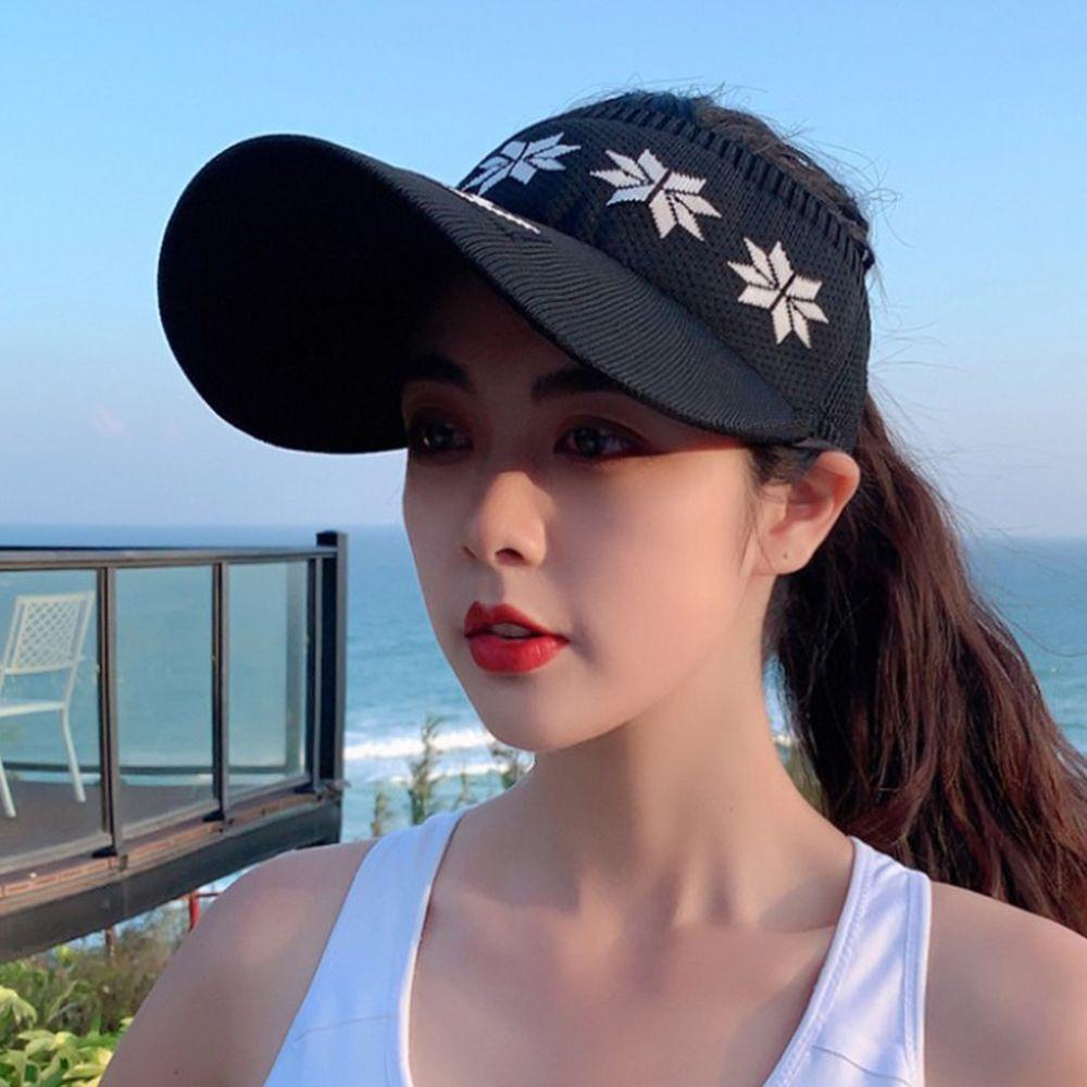 IVORY Mũ Lưỡi Trai Hở Chóp Che Nắng Bằng Polyester Màu Sắc Trơn Phong Cách Hàn Quốc Dành Cho Nữ