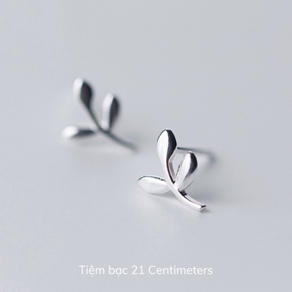 Khuyên tai bạc Lá non Bông tai Tiệm bạc 21Centimeters