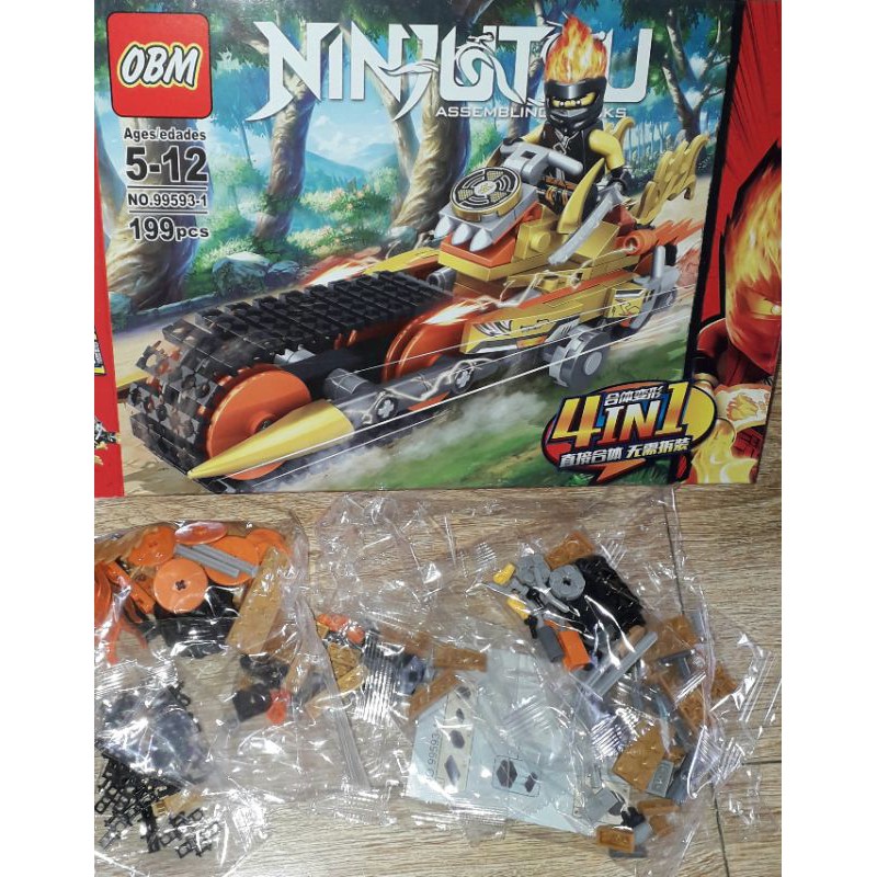 Lắp ráp 1 hộp LegoNinjutsu 99593 Siêu xe hoặc máy bay có 200 chi tiết bằng nhựa ABS rất đẹp