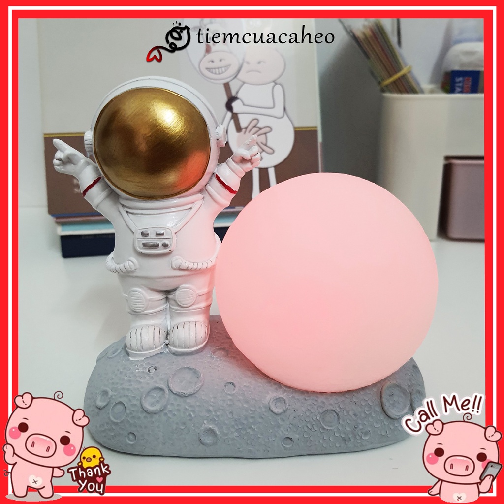 Đèn ngủ led Phi Hành Gia kèm Mặt Trăng 8cm hot trend tiktok