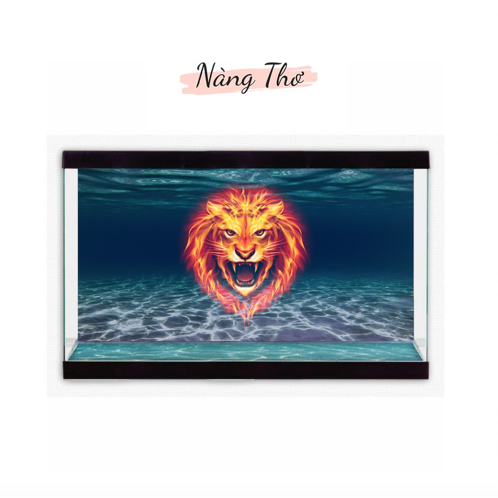 DECAL DÁN HỒ CÁ ĐẦU SƯ TỬ LỬA NHIỀU KÍCH THƯỚC_THIẾT KẾ NÀNG THƠ