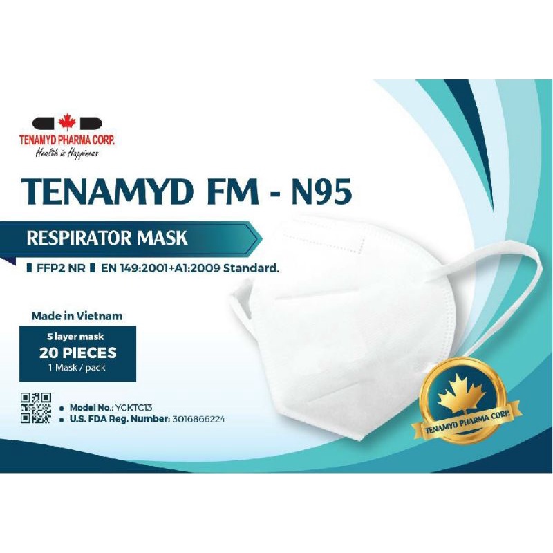 KHẨU TRANG TENAMYD FM N95 _ KHÁNG KHUẨN 5 LỚP