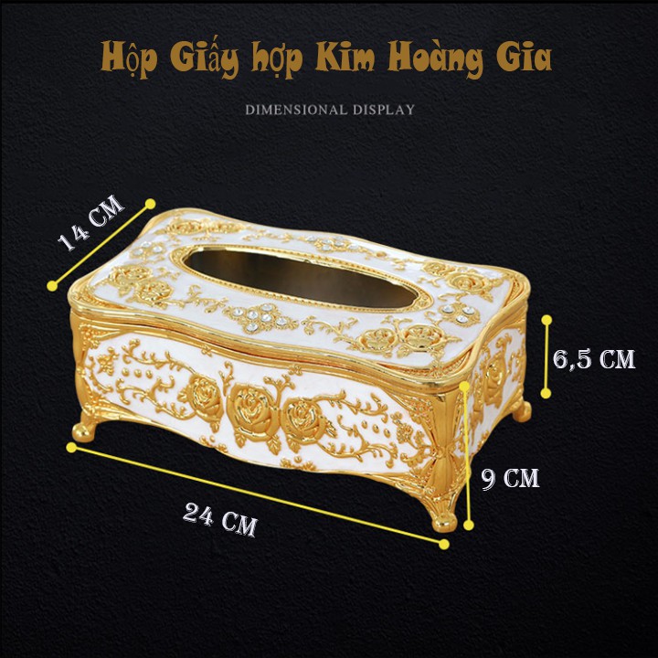 Hợp đựng giấy ăn hợp kim hoàng gia sang trọng