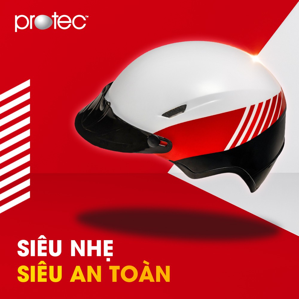 [Protec Chính Hãng] Mũ Bảo Hiểm Siêu Nhẹ Protec IM01 - Có Núm Tăng Giảm Vòng Đầu, Tháo Được Lót.