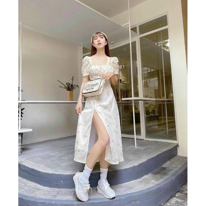 HANA FLORAL MAXI DRESS - ĐẦM TRẮNG HOA LITI XẺ TÀ | BigBuy360 - bigbuy360.vn