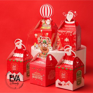 Combo 5 Hộp Giấy Đựng Quà Giáng Sinh / Hộp Quà Noel Hoạt Hình Xinh Xắn Nhiều Mẫu M2014