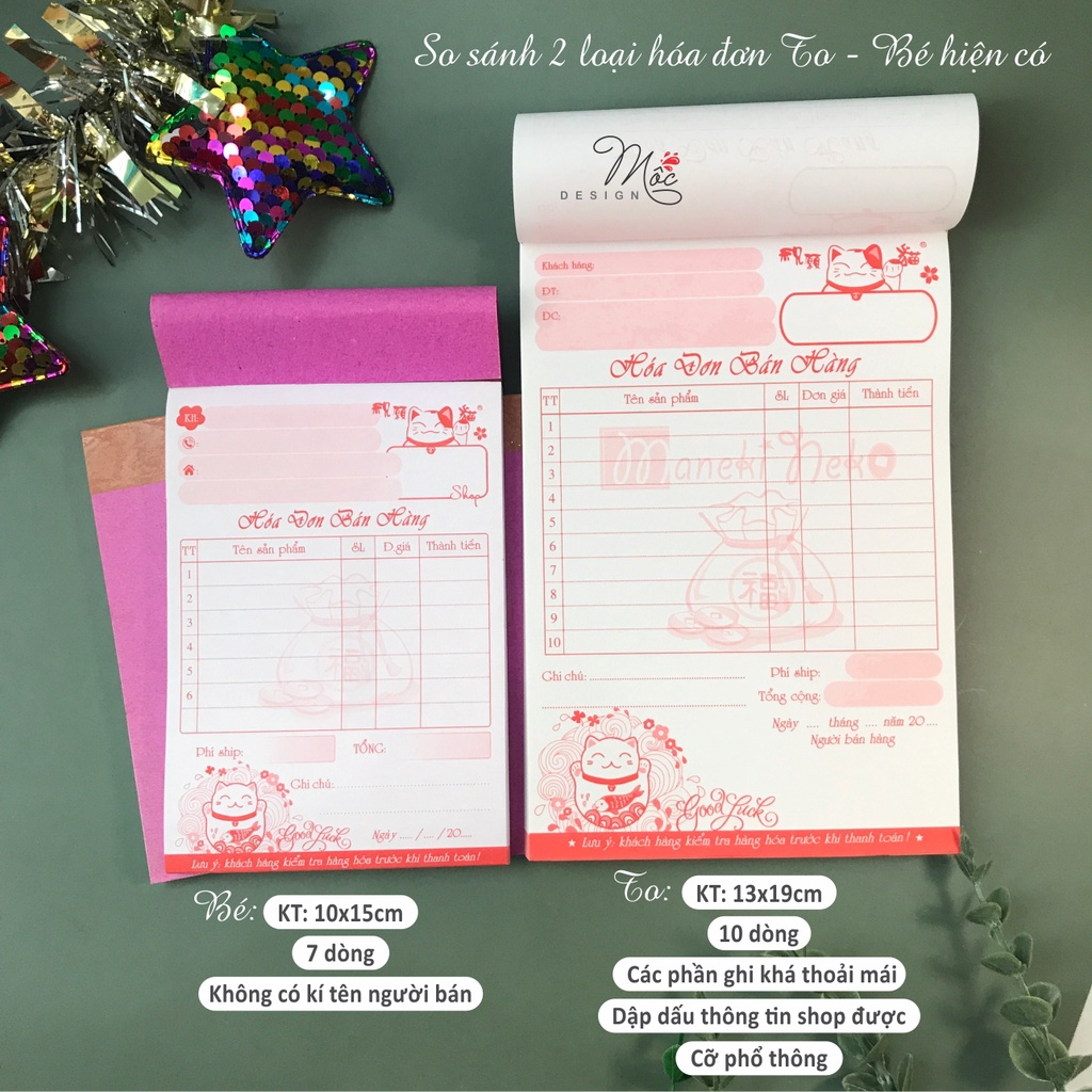 Hoá đơn MÈO THẦN TÀI loại to 2 liên