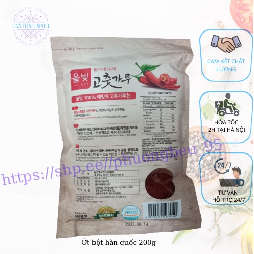 ỚT BỘT HÀN QUỐC 200G LÀM KIM CHI, MÌ CAY HÀN QUỐC