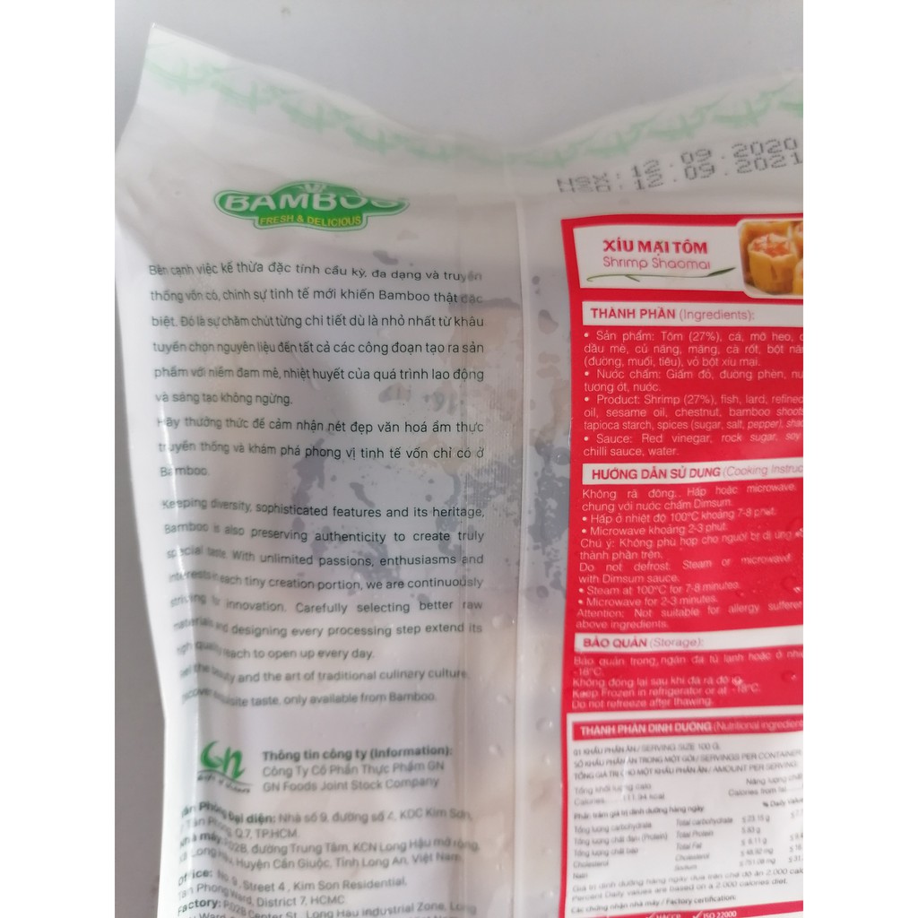 [300g] XÍU MẠI TÔM [VN] BAMBOO Shrimp Shaomai (nw5)
