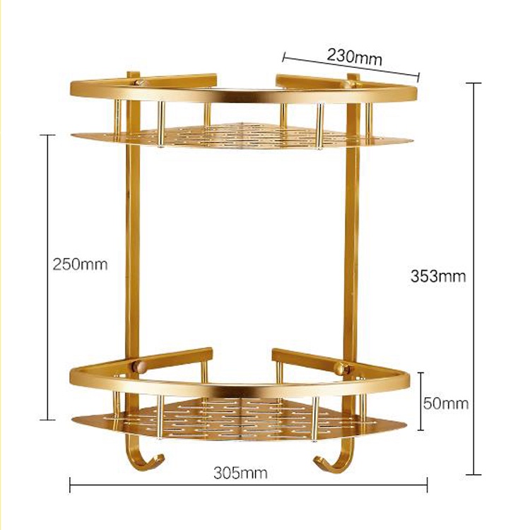 Kệ Góc Nhà Tắm 2 Tầng Mạ Vàng Sang Trọng, Sạch, Bền, Đẹp