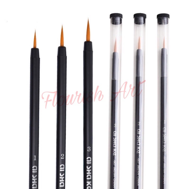 Cọ Tỉa Lông Sói ISHAK Vàng - Size 1/2/3