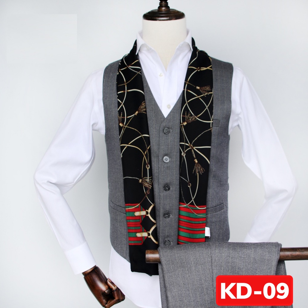 Khăn Quàng Cổ Vải Lụa Phong Cách Anh Quốc Sang Trọng Cho Nam KD-09