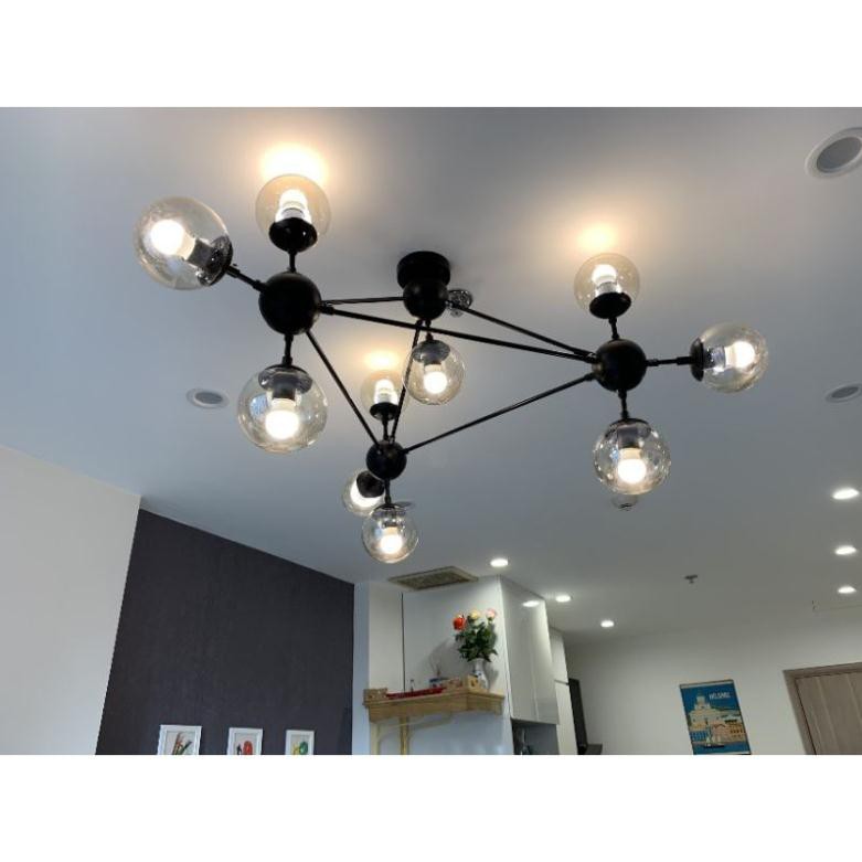 [Bảo hành 12 tháng]Đèn Chùm Phân Tử Ondric 10 bóng - Decor lighting, chùm ý 10 bóng dạng phân tử trang trí phòng khách