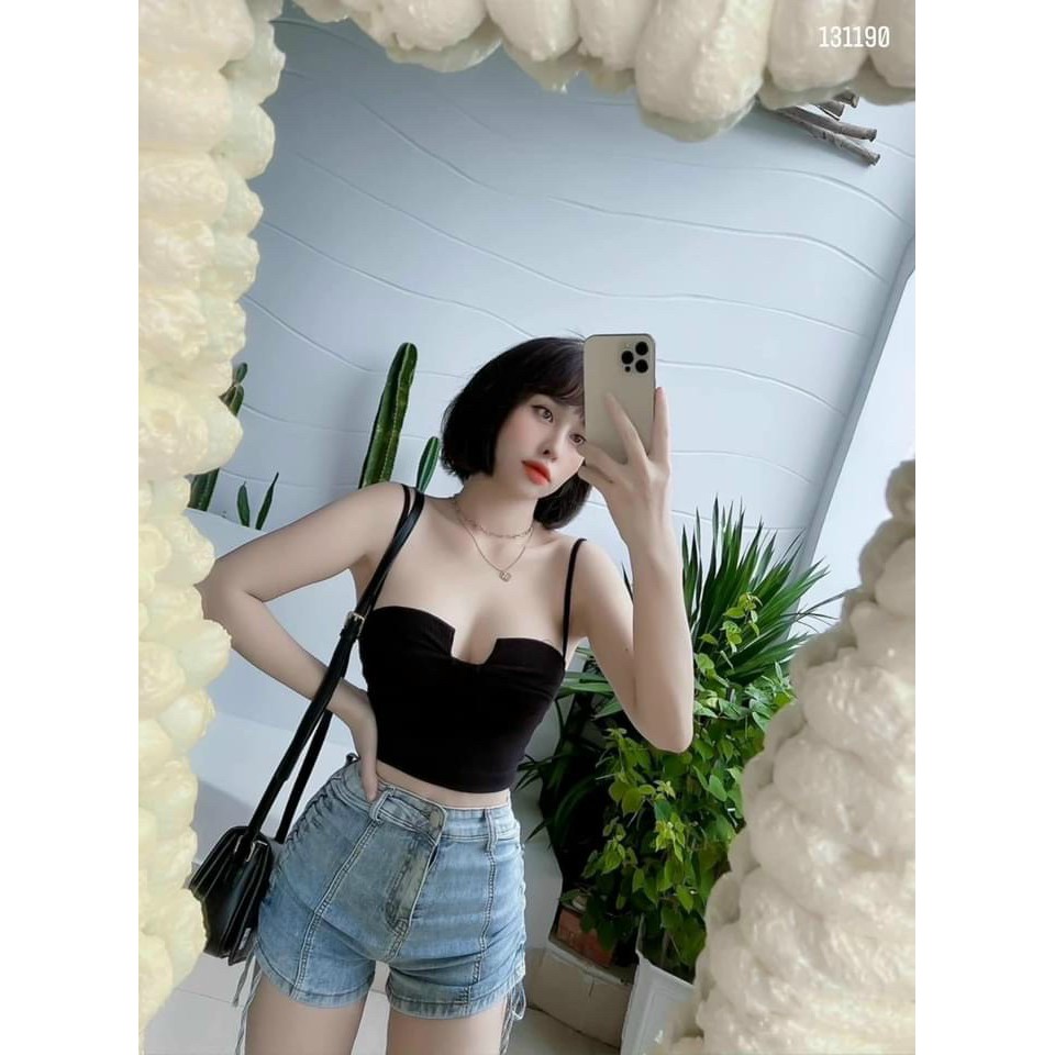 Áo 2 Dây💥𝑭𝑹𝑬𝑬𝑺𝑯𝑰𝑷💥Áo 2 Dây Kiểu Khoét Ngực Chất Thun Gân Dày Dặn,LY STORE