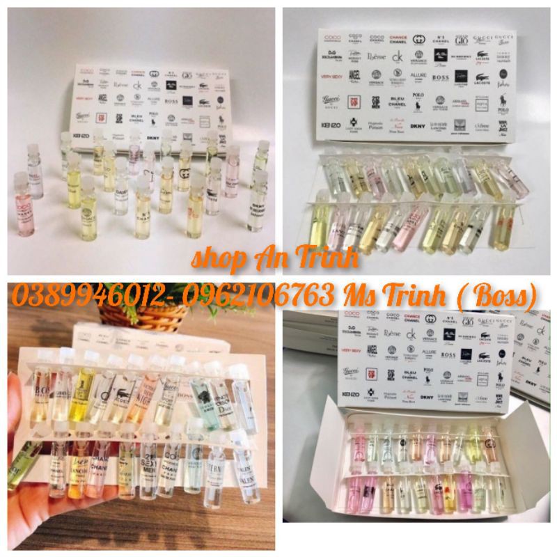 SET 20 LỌ NƯỚC HOA MINI HƯƠNG THƠM NGỌT NGÀO