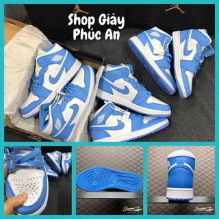 Giày sneaker 𝐍𝐈𝐊𝐄 𝐀𝐈𝐑 𝐉𝐎𝐑𝐃𝐀𝐍 1 Mid Unc University xanh dương Full size nam nữ