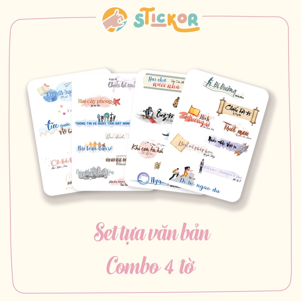 Sticker tựa bài Ngữ văn lớp 08