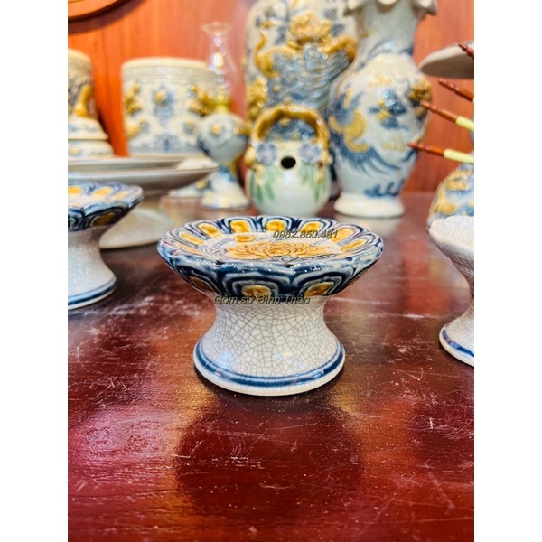 Chân nến thờ men rạn Bát Tràng - hàng loại 1