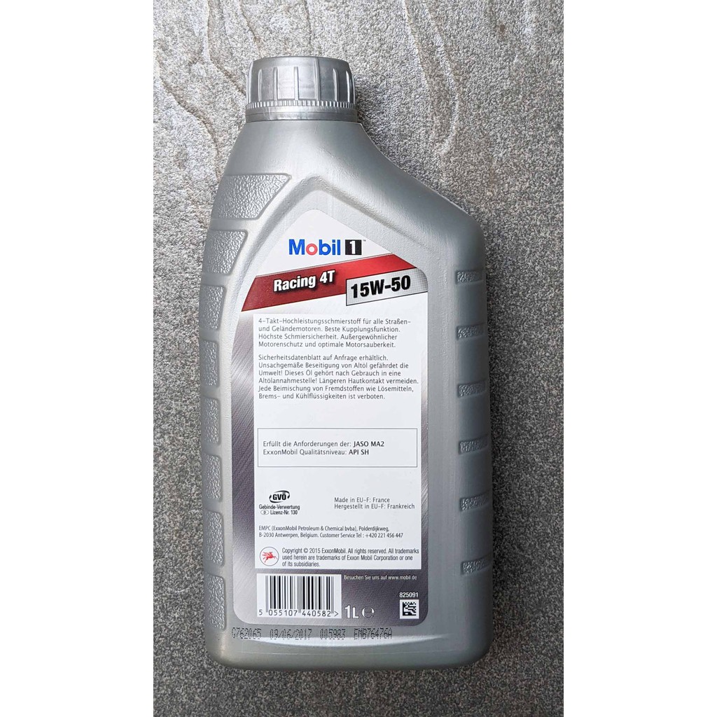 ( NHẬP KHẨU PHÁP) MOBIL1 RACING 4T 15W50 1L- 1 LÍT (TƯƠNG ĐƯƠNG MOTUL 300V)