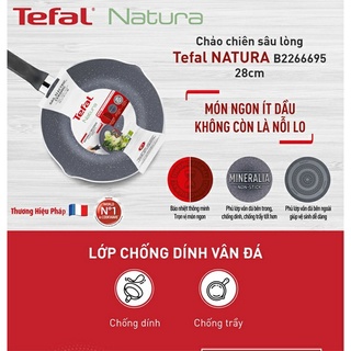 Chảo chiên sâu lòng Tefal Natura B2266695 28cm báo nhiệt thông minh