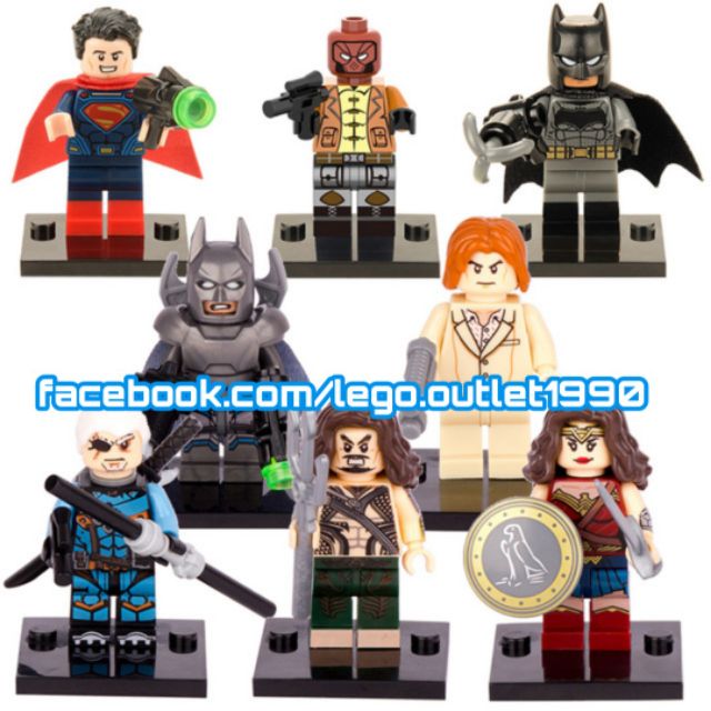 Xếp hình Justice League Batman - Wonder Woman - Luther - Deathstroke - Red Hood - Super man Lego Minifigures Xinh X0108