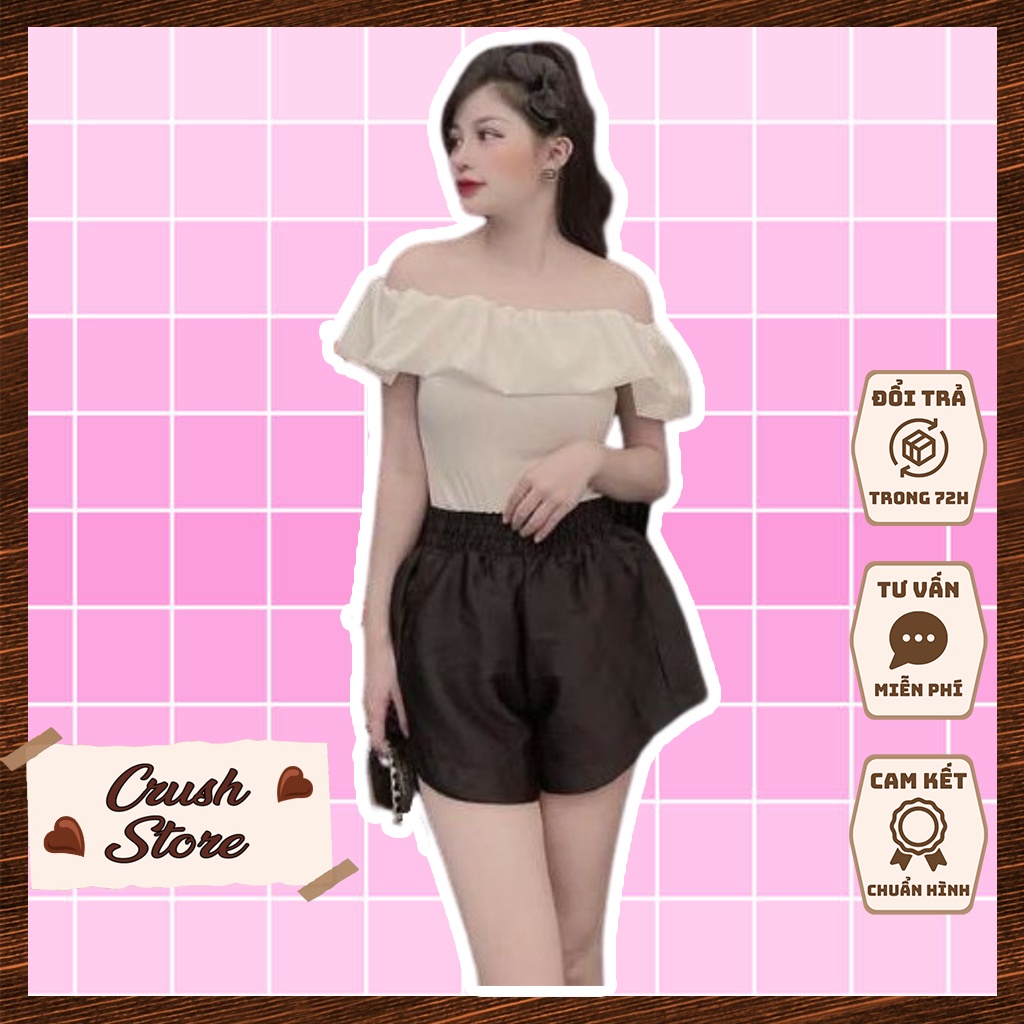 Áo Trễ Vai Bèo Ngực Trắng Chất Mịn Sờ Mướt Tay Hot Trend CD033 - Crush Store