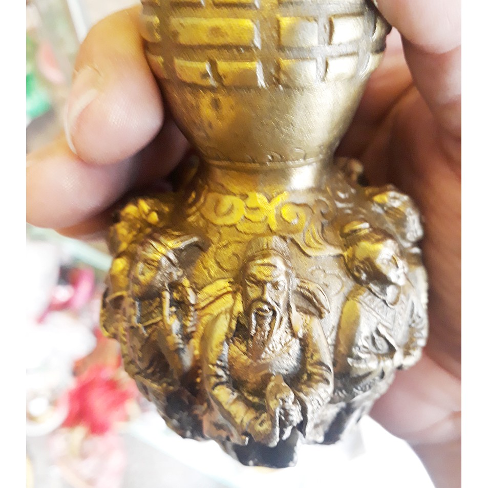 Hồ Lô Bát Tiên cao 13.5cm có nắp mở được bằng đồng cho phong thủy gia trạch