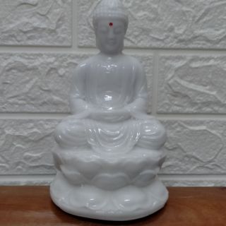 Tượng phật thích ca cao 18cm ( đá trắng , đá non nước đà nẵng )