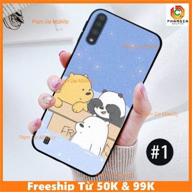 Ốp lưng ép kính Vsmart Live in hình gấu dễ thương