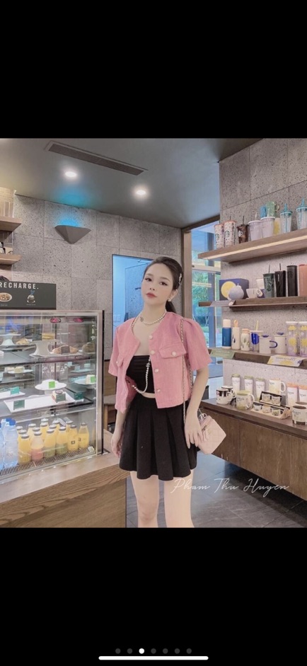 Áo dạ 6 khuy nắp túi hồng hàng loại 1