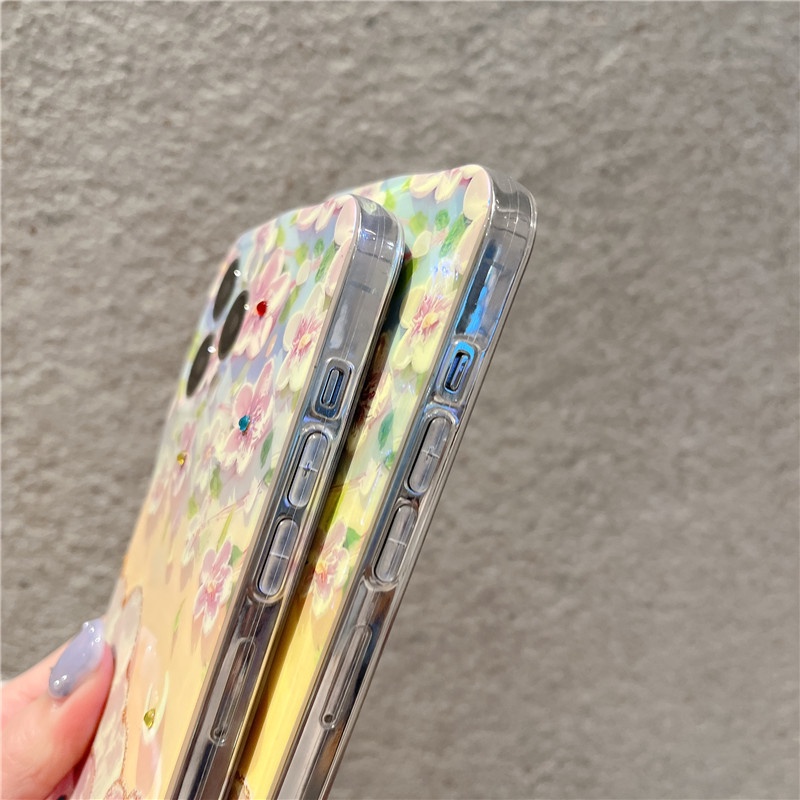 Ốp Điện Thoại Silicone In Hình Hoa Anh Đào Cho iPhone 15 14 11 12 13 X XS XR Pro Max 7 8Plus