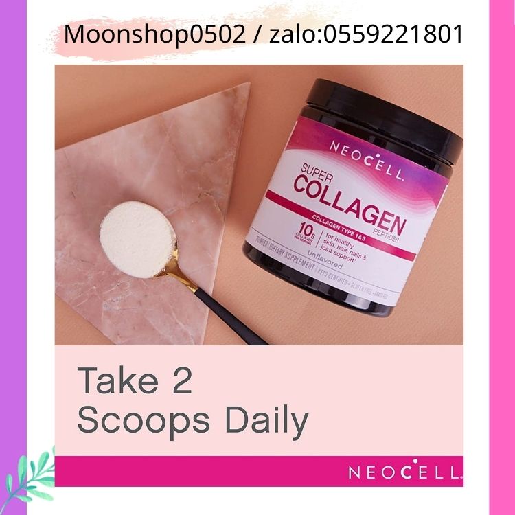 Bột Collagen , Collagen bôt tác dụng nhanh chóng ,Super Collagen Peptides Neocell 200g, Bột collagen thủy ngân 200G