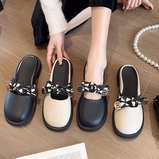 Giày sục đốc nữ thắt nơ tam giác