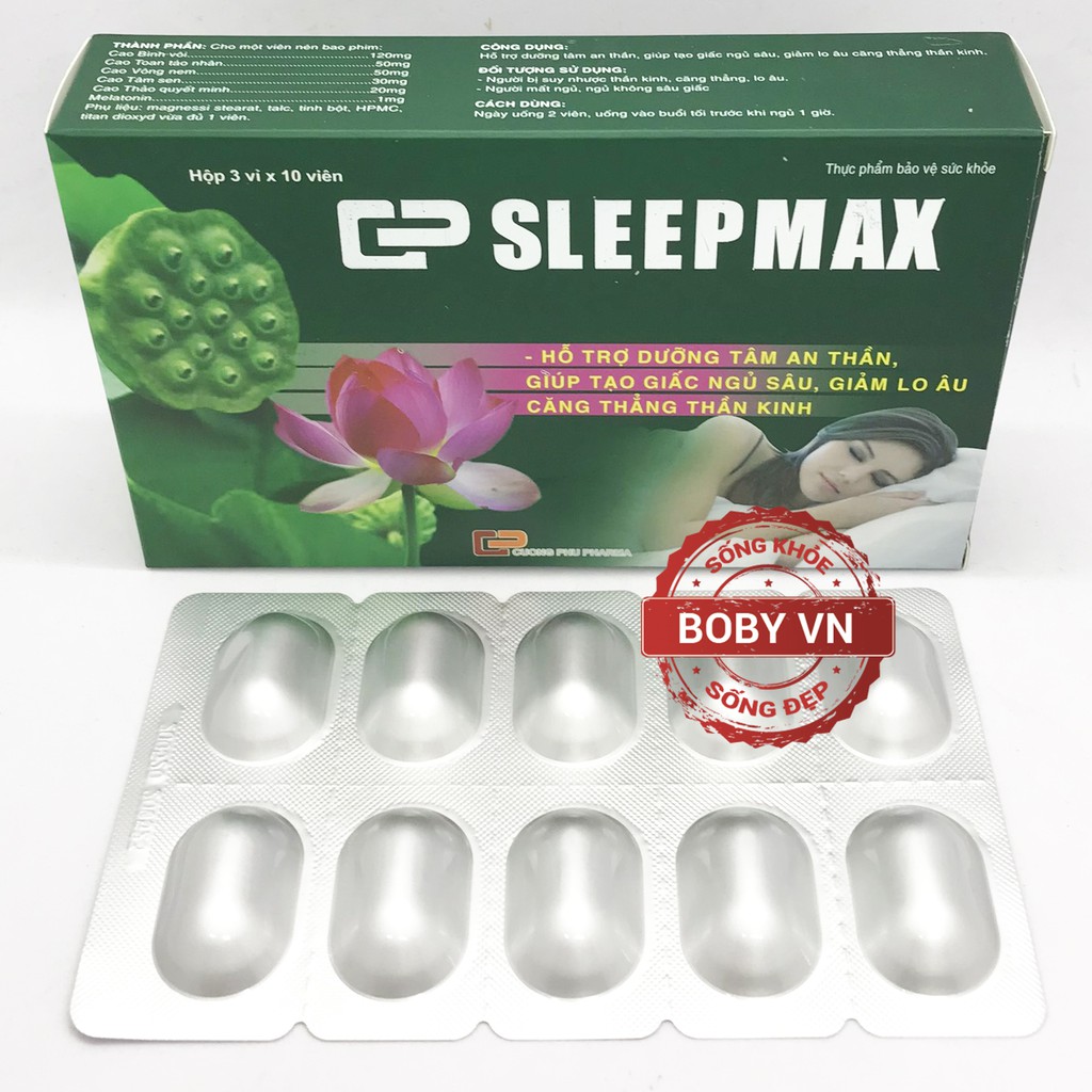 Sleep Max hỗ trợ dưỡng tâm an thần, tạo giấc ngủ sâu, giảm âu lo căng thẳng