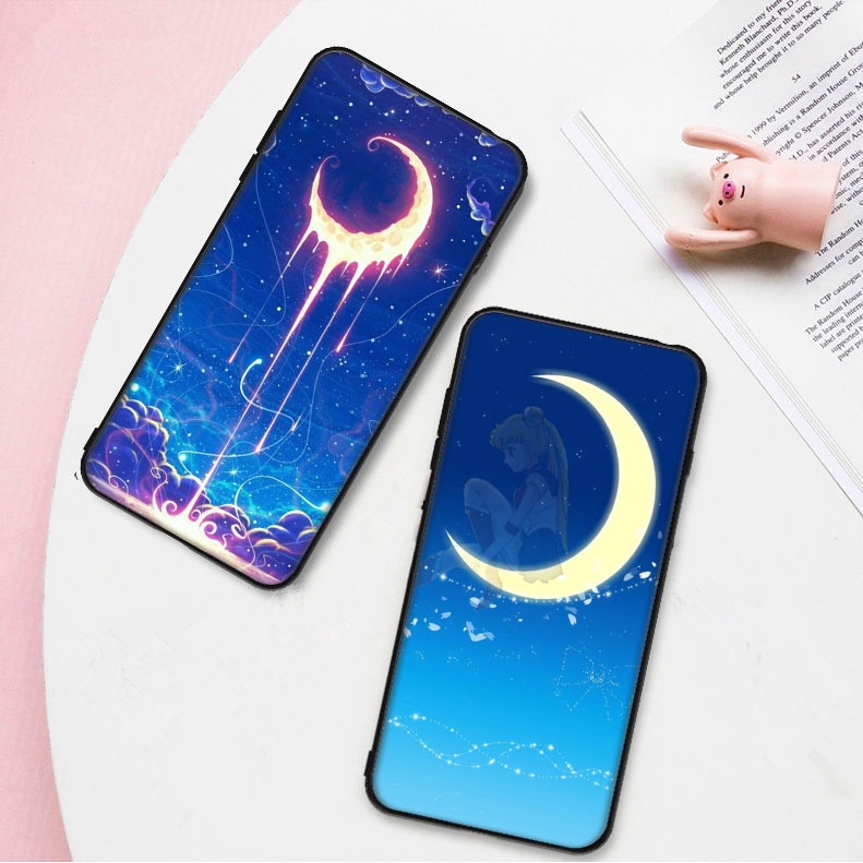 Ốp Điện Thoại Tpu Silicon Mềm Hình Mặt Trăng Cho Samsung A20 A20S A20E A30S A40 A40S A50 A50S A60 A70 Đen