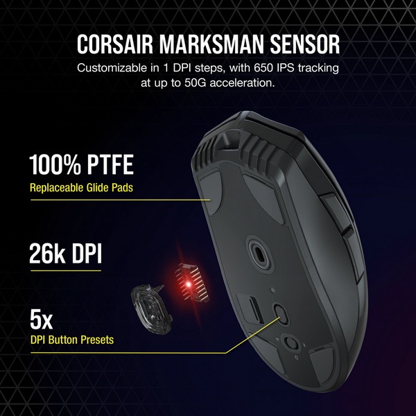 Chuột Máy Tính Không Dây - Corsair Sabre RGB Pro Wireless Champion Series - Hàng Chính Hãng