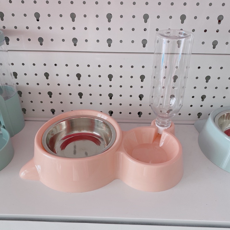 bát ăn cho chó mèo nước tự động lòng inox TAI MÈO