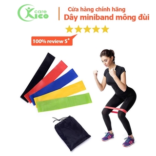 Dây miniband, dây đàn hồi kháng lực tập cơ mông đùi - bộ 5 dây full box KICO