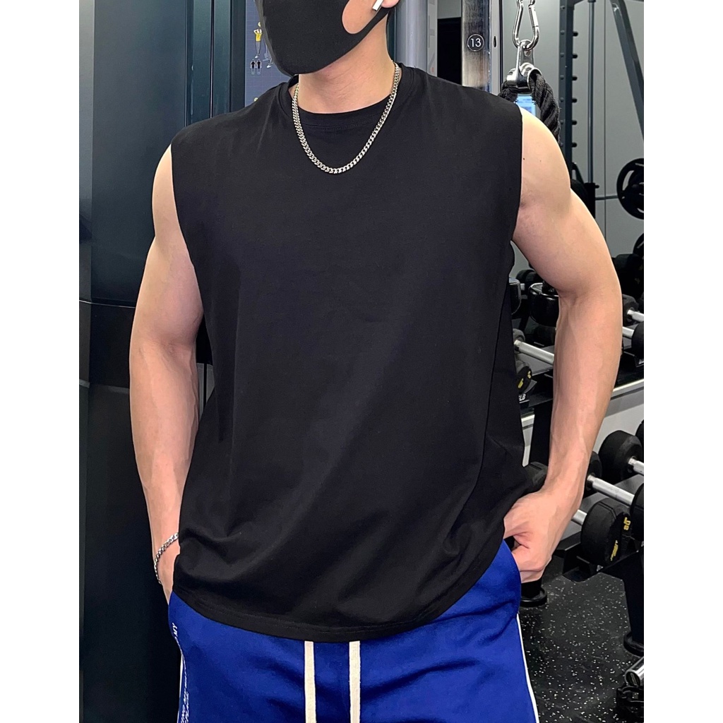 Áo Tanktop Nam Trơn Sát Nách Chất Cotton Nhập Khẩu Siêu Hot Cotton 4 Chiều Co Dãn Đàn Hồi Thoải Mái