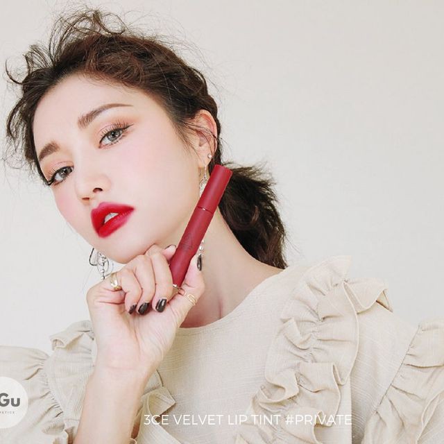 (auth 100% )Son 3CE Kem Velvet Lip Tint Màu Absorbed( đỏ hồng), private (đỏ lạnh) cực yêu cho các nàng trong mùa lạnh